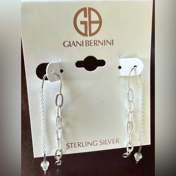 Giani Bernini Silver Chain Drop Earrings - Picture 4 of 4